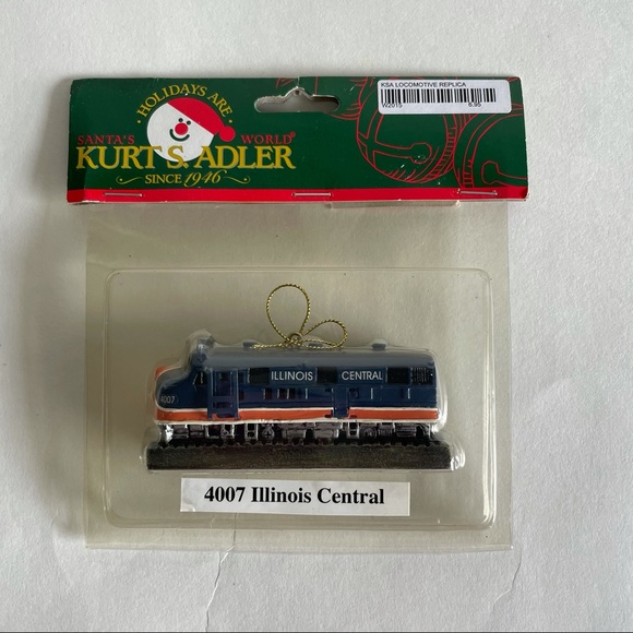 Kurt S. Adler Illinois Central Locomotive Ornament - Picture 1 of 9